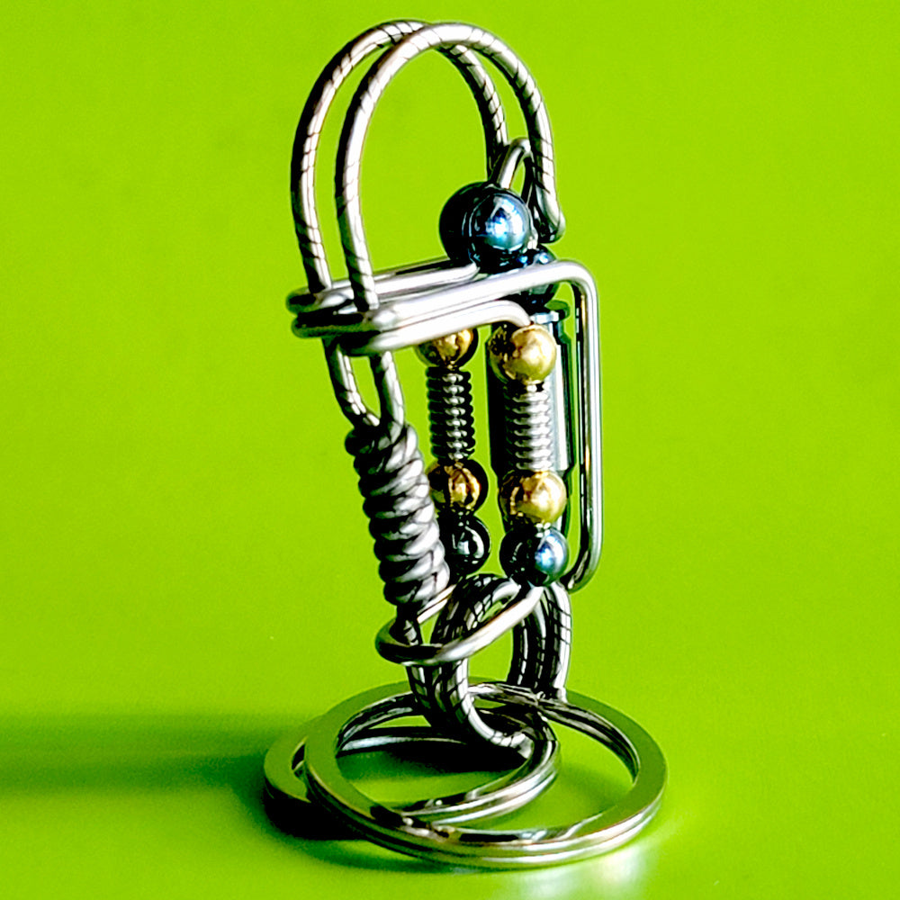 패턴 각인 수제 스테인리스 스틸 와이어 키 후크 선물