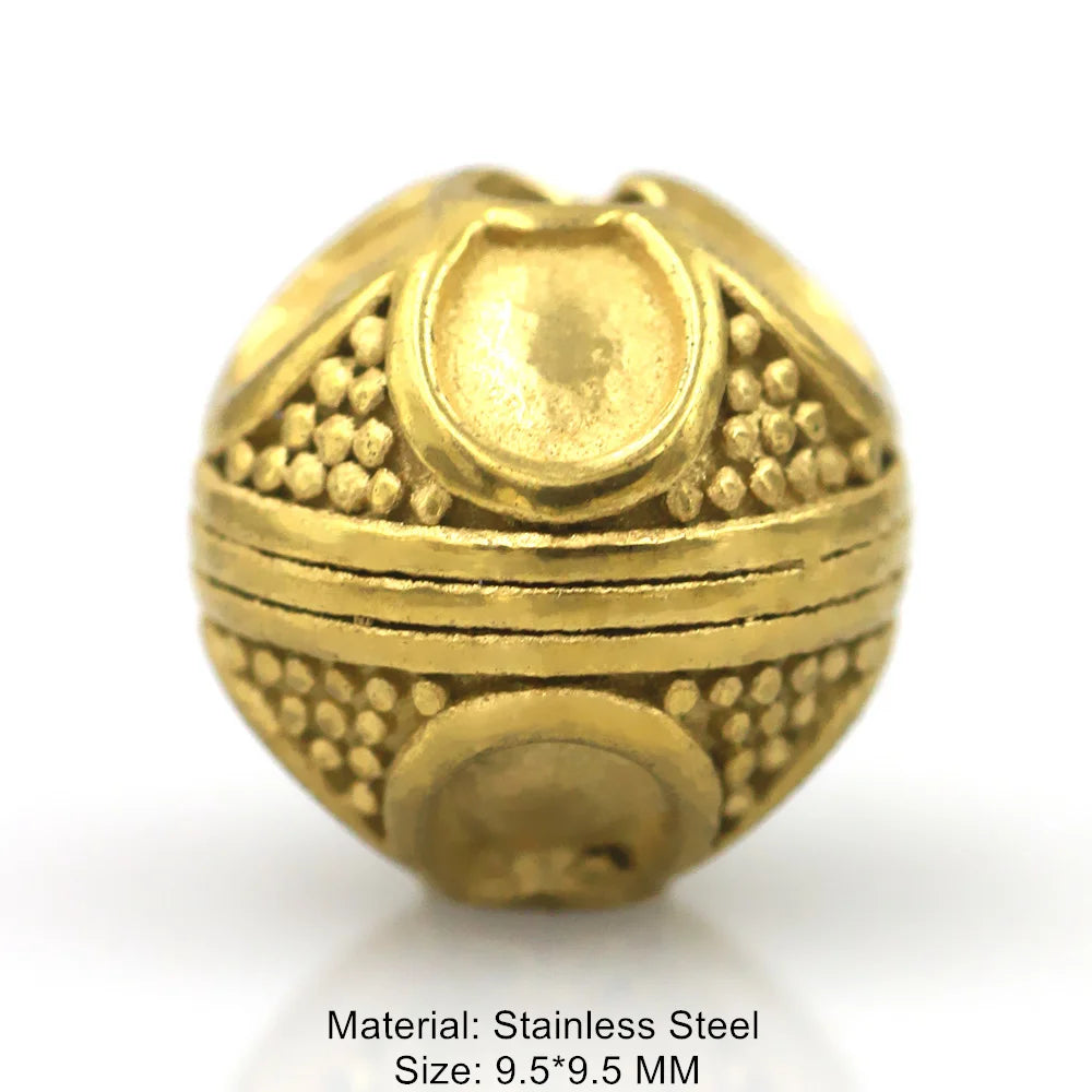 Never Fade 316L Stainless steel 2.0mm Small Hole Ball Beads Charm Metal Spacer Beads for Jewelry Making Wholesale