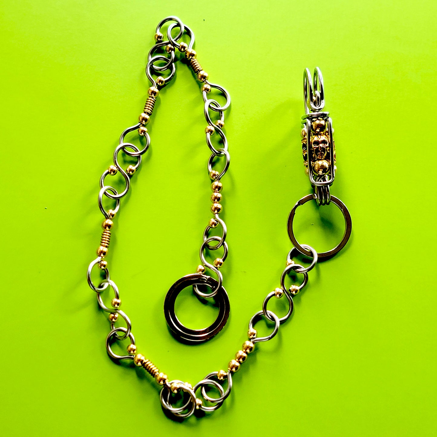 NEW Men Metal Wallet Chain Jeans Multiple Chunky Thick Links Strand Biker