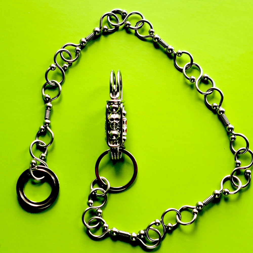 New Men Chunky Metal Thick Wallet Chain Link KeyChain Biker Jeans Women Strong