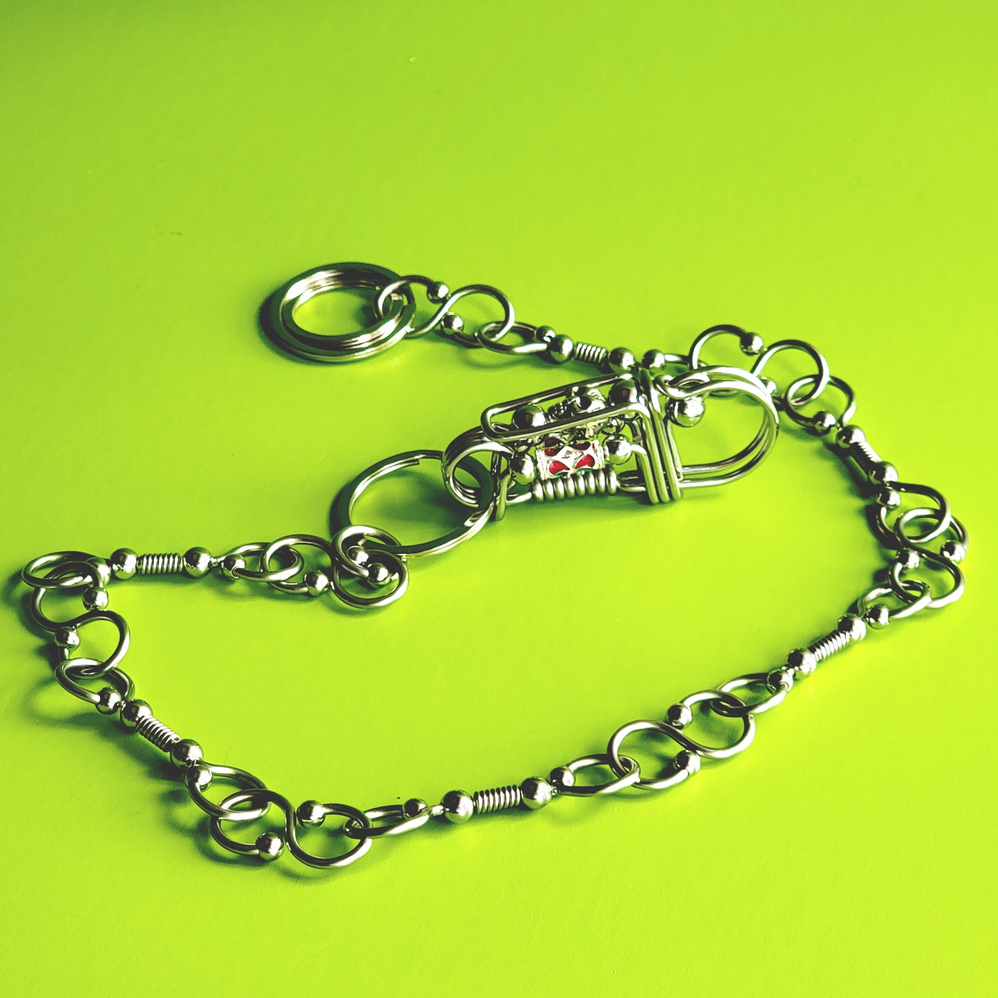 New Men Chunky Metal Thick Wallet Chain Link KeyChain Biker Jeans Women Strong