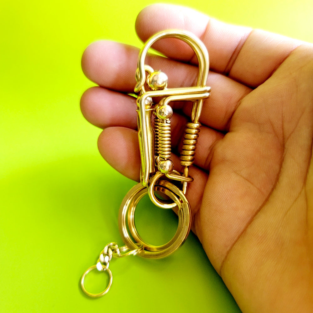 Golden Brass Cute Vase Wire Key chain Hook For Women Men