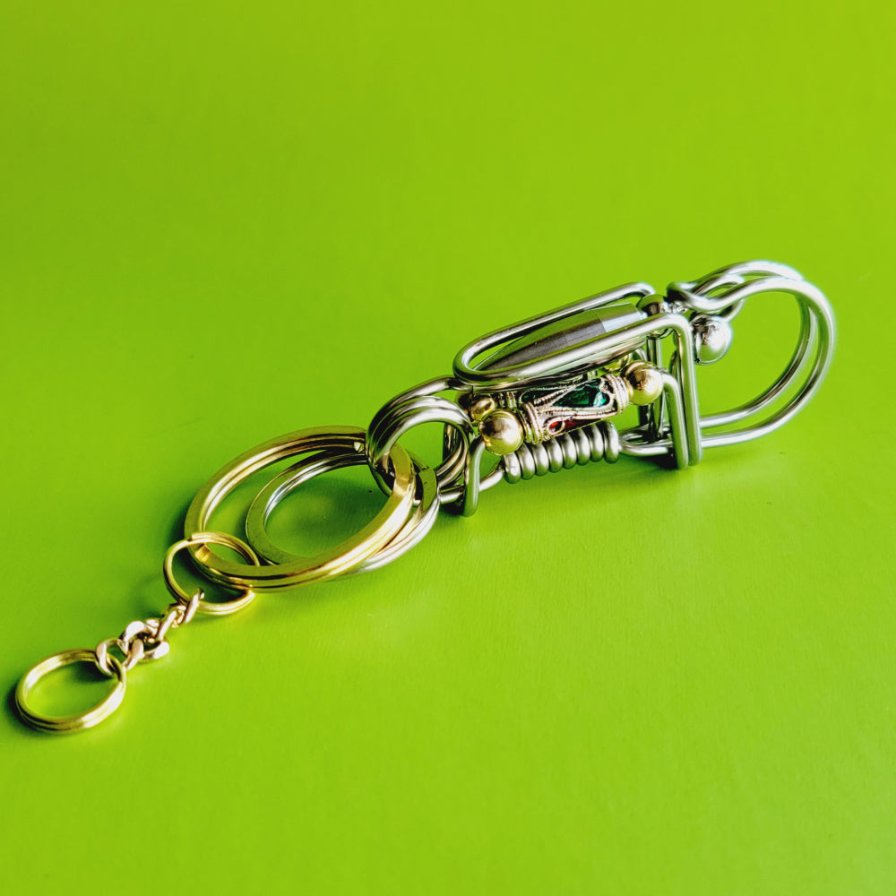 Bullet Stainless Steel Welding Wire Handmade Keychain For Men