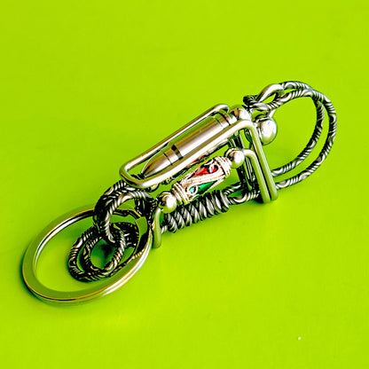 Handmade Wire Wrapped Skull Keyring Keychain Hooks for men