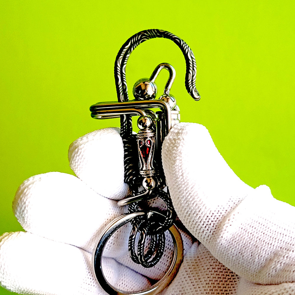 Handmade Wire Wrapped Skull Keyring Keychain Hooks for men