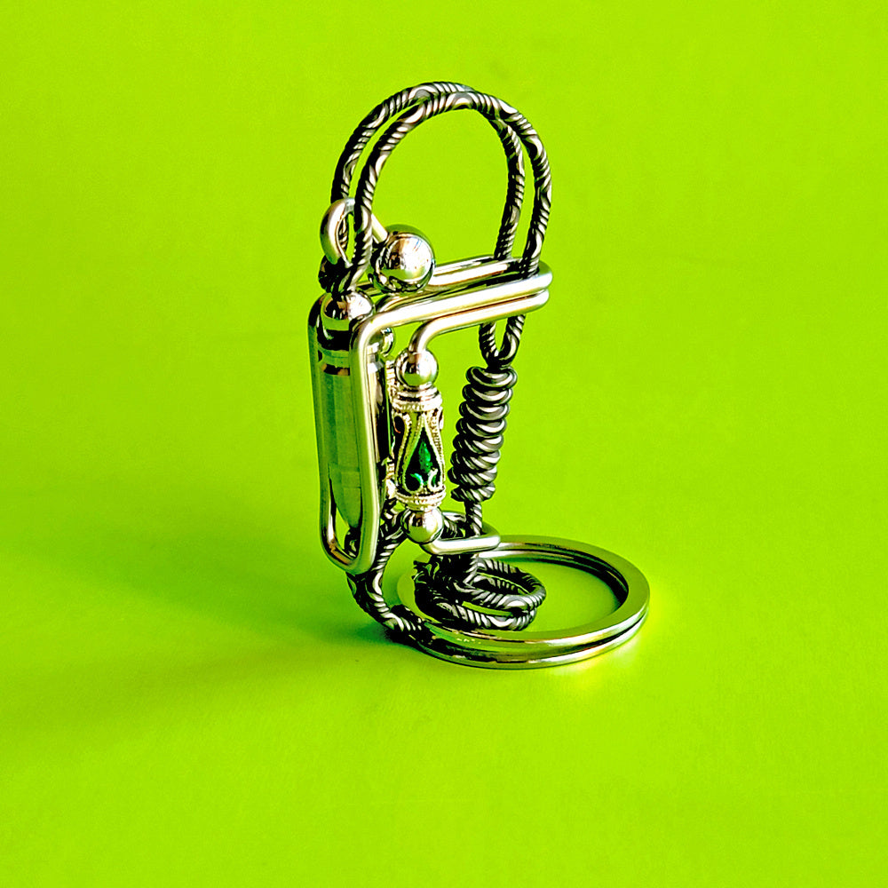 Handmade Wire Wrapped Skull Keyring Keychain Hooks for men