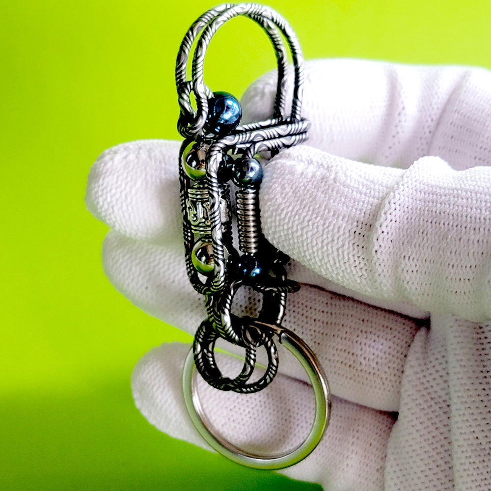 Creative novelty gift-wire wrapped key ring hook