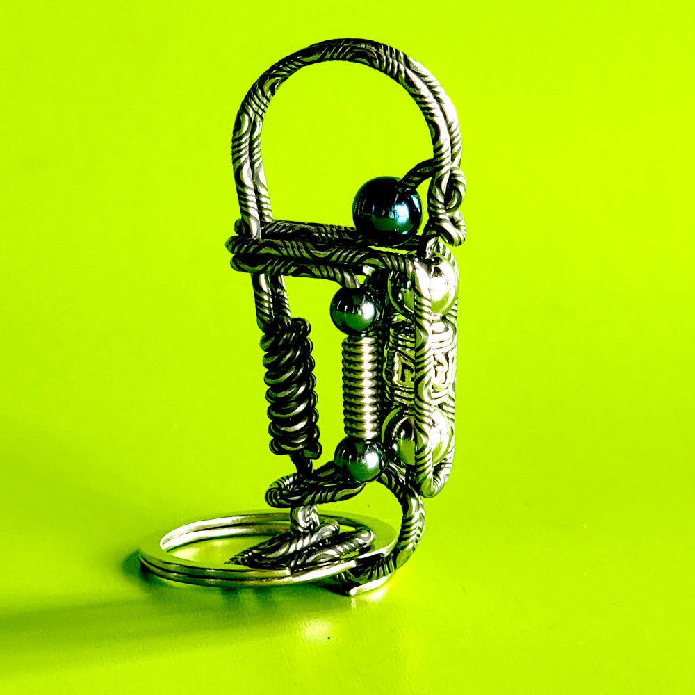 Creative novelty gift-wire wrapped key ring hook