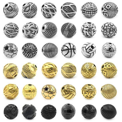Never Fade 316L Stainless steel 2.0mm Small Hole Ball Beads Charm Metal Spacer Beads for Jewelry Making Wholesale