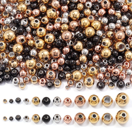 2-10mm High Quality Stainless Steel Beads for Jewelry Making Loose Spacer Beads DIY Bracelet Necklace Bracelets Wholesale