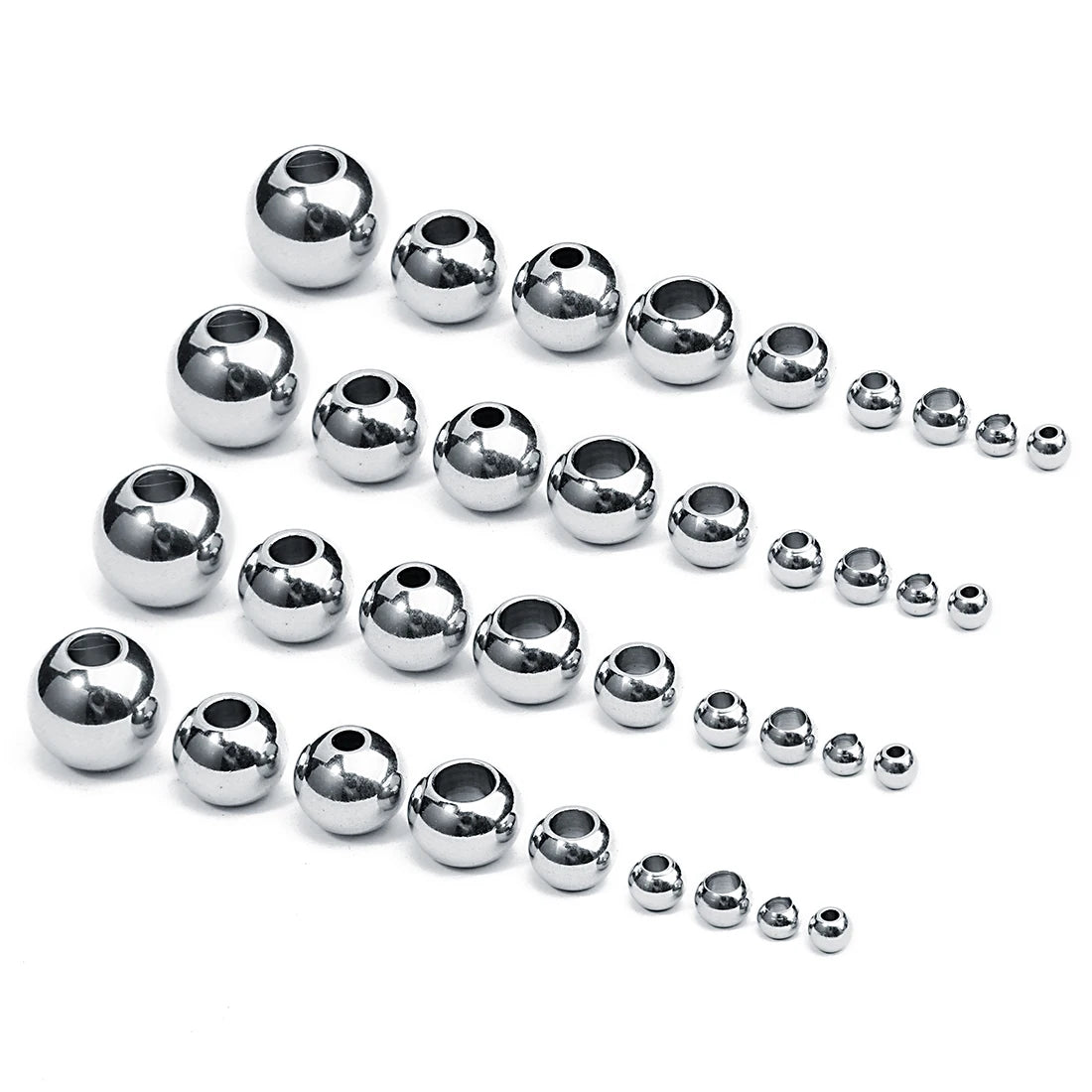 2-10mm High Quality Stainless Steel Beads for Jewelry Making Loose Spacer Beads DIY Bracelet Necklace Bracelets Wholesale
