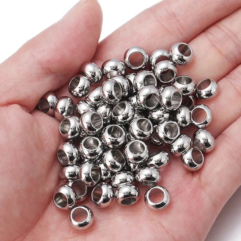 2-10mm High Quality Stainless Steel Beads for Jewelry Making Loose Spacer Beads DIY Bracelet Necklace Bracelets Wholesale