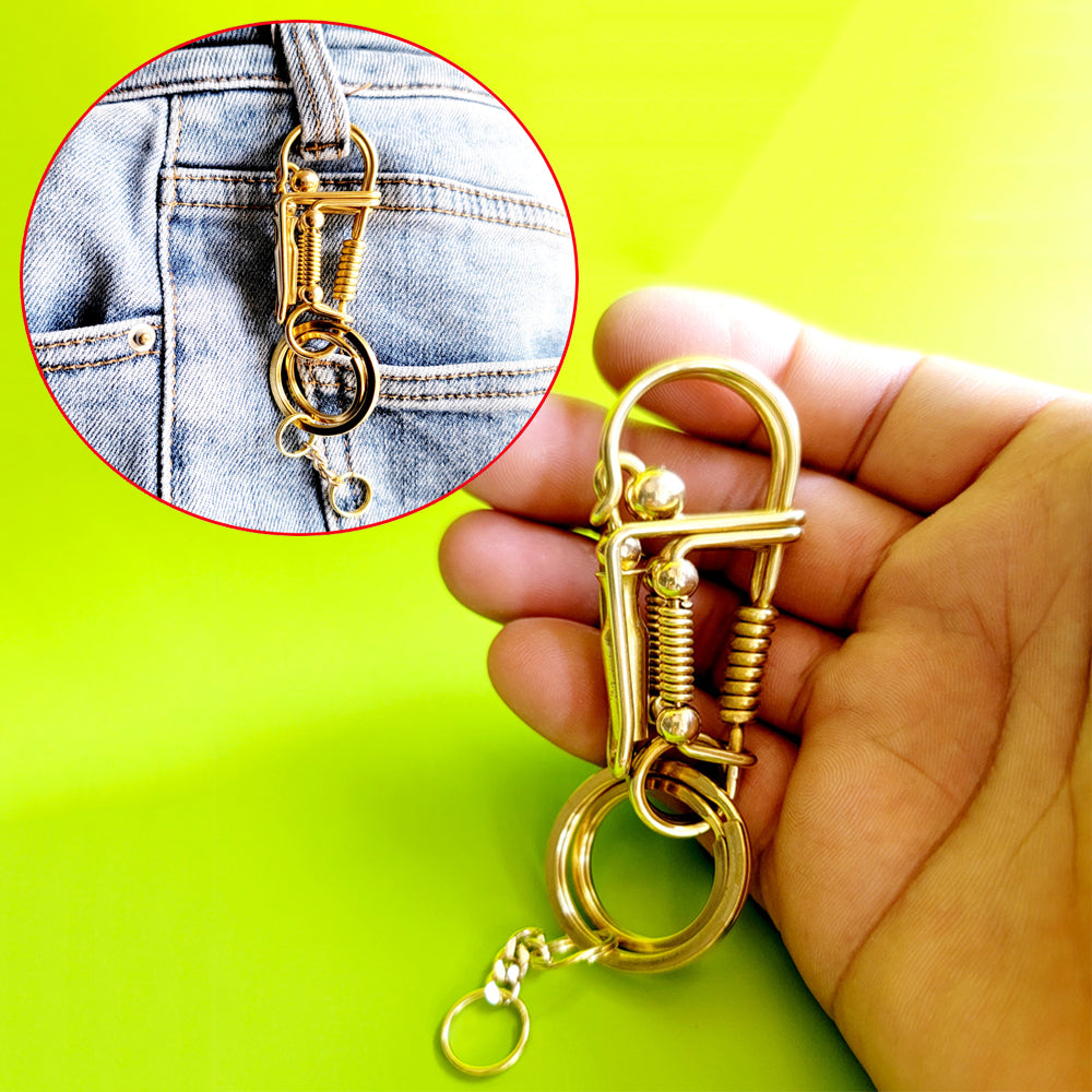 Golden Brass Cute Vase Wire Key chain